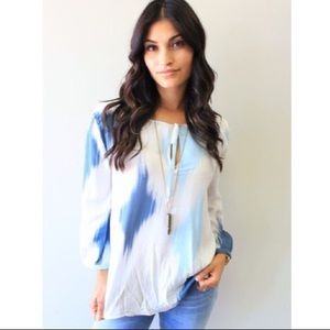 New BB Dakota Allie Blouse Peasant Smocked Small